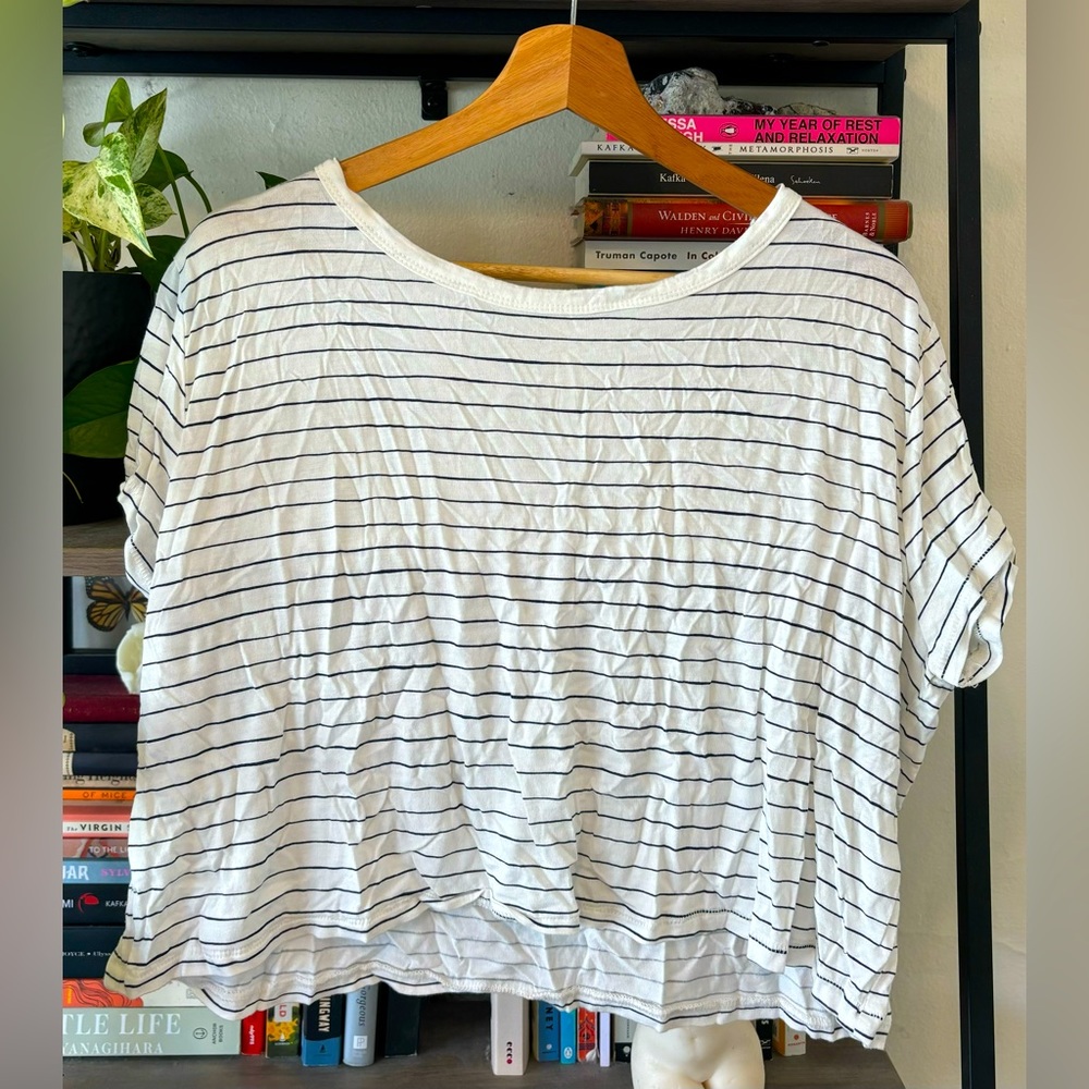 Striped Crop Top Basic Tee